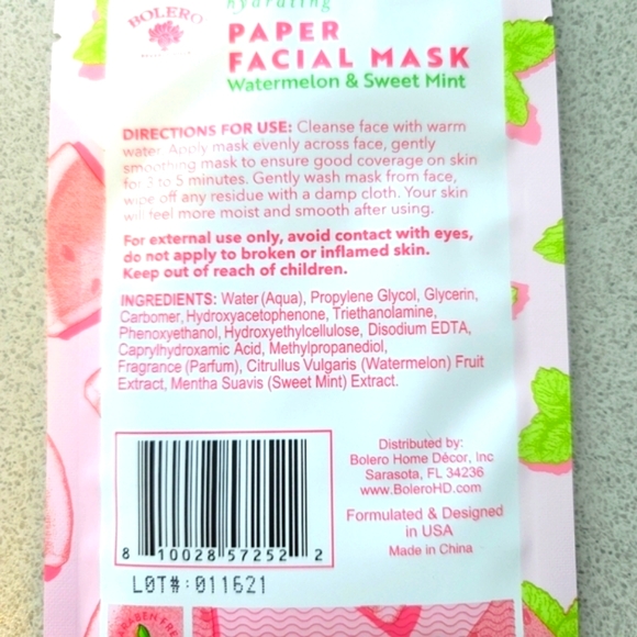 3 Kinds of Sheet Masks (3 Masks) Hyaluronic Acid Aloe Vera Tea Tree Oil Mint NWT - Picture 7 of 7